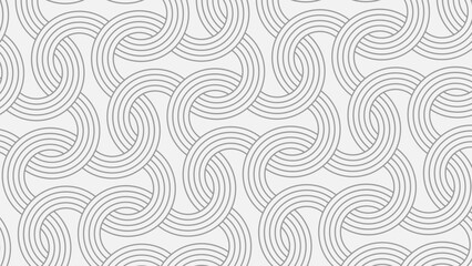 Interlaced rounded arc patterned background design element. Japanese seamless pattern in oriental geometric traditional style. 3d festive ornament for lunar chinese new year decoration. 