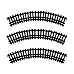 Four Curved Train Tracks railway rail