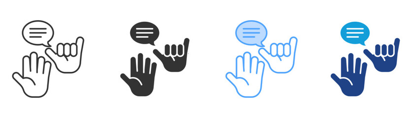 Fototapeta premium Nonverbal Icon Set Multiple Style Collection
