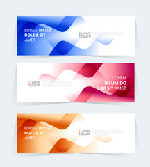 banner or header template featuring a color gradient design with abstract geomatic shapes. 