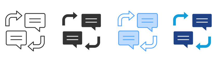 Fototapeta premium Conversation Icon Set Multiple Style Collection