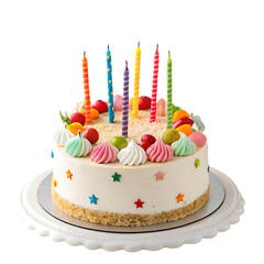 Colorful Birthday Cake with Candles: Perfect for Celebrations