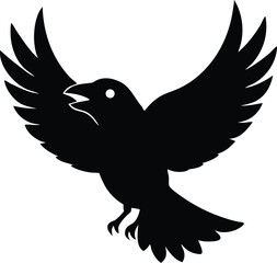 Fototapeta premium Black Raven Flying Silhouette.eps