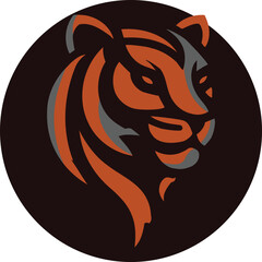 Tiger Head Tatto Vector Image.