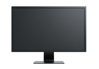 Modern Black Flat Panel Led Lcd Computer Monitor on Transparent Background
