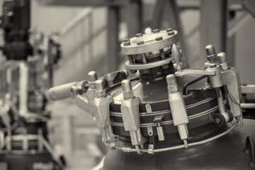 Machinery for the recovery of precious minerals. Chemical plant interior