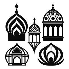 Islamic dome shapes with intricate patterns architecture