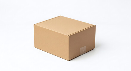 Fototapeta premium Isolated Cardboard Box on White Backdrop Safe Packaging for Delivery and Storage Solutions