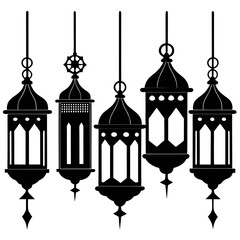 Islamic lanterns hanging decorative silhouettes hanging lanterns