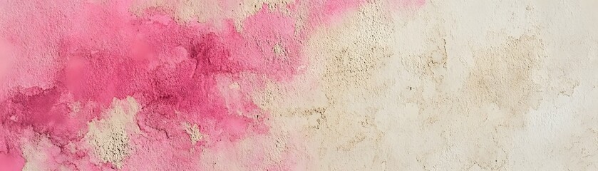 Abstract watercolor wash of pink and beige tones.