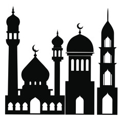 Islamic mosque minaret silhouettes architecture