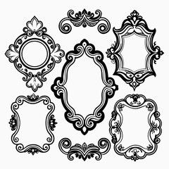 Ornate baroque decorative frames and flourishes vector