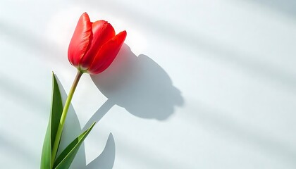 Red tulip against blue background,Turkey Victory Day, created with generative ai