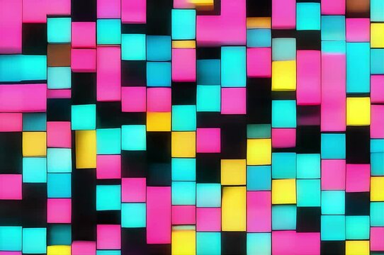 Seamless pastel pixel blocks animation background