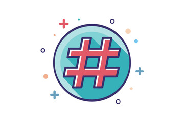 hashtag symbol circle icon post bold media