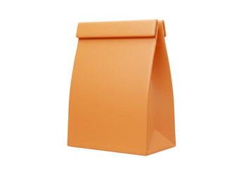 Simple Brown Paper Lunch Bag for Takeaway Food and Retail on Transparent Background