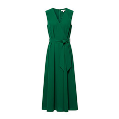 Emerald Green Midi Dress: Elegant & Chic Wrap Style