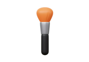 Orange Brush with Silver Handle and Black Bottom on Transparent Background