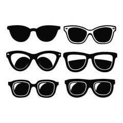 Various black sunglasses silhouettes eyewear fashion