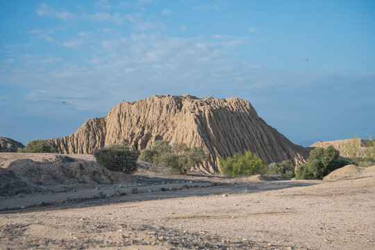 Adobe pyramid in T&uacute;cume, Lambayeque, Peru