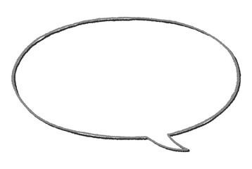  手書き風の楕円形の吹き出し（影つき）