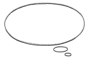 手書き風の楕円形の吹き出し（影つき）