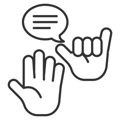 Nonverbal Outline Icon Element For Design