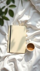 Background of poetic desk scene with gentle shadows and soft textures