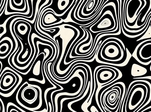 Abstract black and white liquid morphing loop background