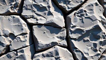 the image depicts a close up view of a rocky surface, possibly a cliff face or rock formation, the primary colors are shades of dark gray and black