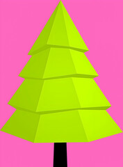 Fototapeta premium Abstract colorful paper Christmas tree design for holiday greeting cards and winter celebrations