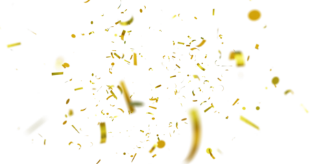 Golden Confetti Transparent Background. Gold Confeti Failling White Background. 3d Rendering Transparent Confeti. bright confetti isolated on transparent background.