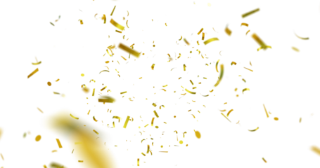 Golden Confetti Transparent Background. Gold Confeti Failling White Background. 3d Rendering Transparent Confeti. bright confetti isolated on transparent background.