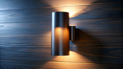 Wall Light Fixture on Textured Wooden Surface