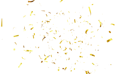 Golden Confetti Transparent Background. Gold Confeti Failling White Background. 3d Rendering Transparent Confeti. bright confetti isolated on transparent background.