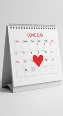A calendar marks the date for love day