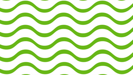 Green and white seamless pattern with wavy lines. Background with wavy horizontal stripes.