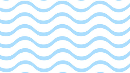 Blue and white seamless pattern with wavy lines. Background with wavy horizontal stripes.