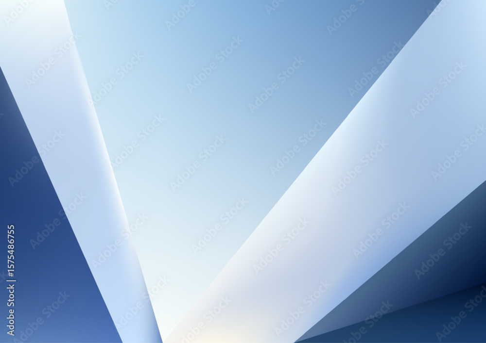 Poster abstract background with blue and white gradient planes modern geometric layout for presentation or 