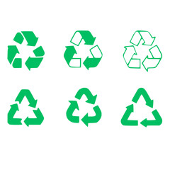Recycle signs. Recycle arrow collection. Recycling icon set. Vector illustration