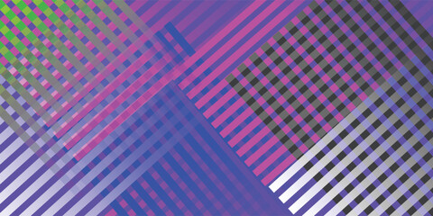 Abstract composition featuring intersecting lines in shades of purple and green.