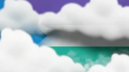 Genderqueer pride flag waving in the sky with clouds - Powered by Adobe