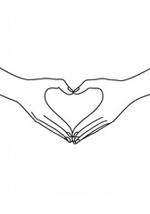 Hands forming a heart a symbol of unity compassion and love against simple white background in