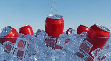 Glass of Red Cocktail - Ice Cubes, Refreshing Drink, Cold Beverage, Party Mixer, Bar Drink, Holiday Cheer, Celebration, Happy Hour