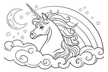 unicorn surrounded swirling cloud