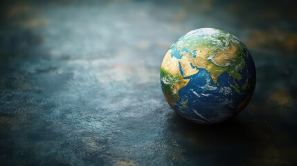 Global issues; with Earth model on dark surface.