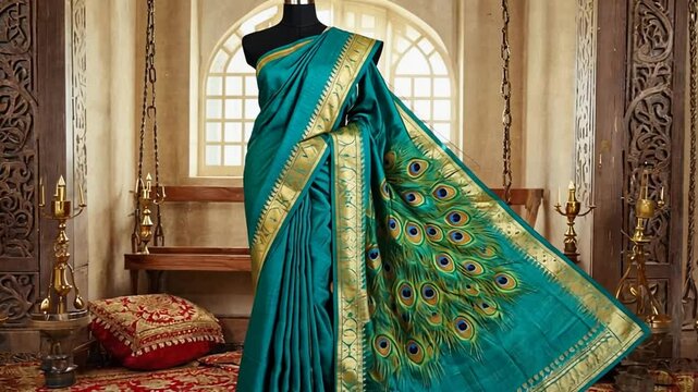 green paithani saree from maharashtra video