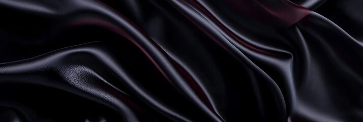 Obraz premium Luxurious Abstract Deep Velvet Texture Surface with Dark Black Satin Fabric and Smooth Rich Drape