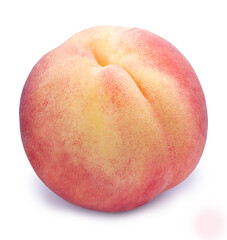 Hakuho pink Peach on white background, Peach premium fruit isolate on white with clipping path.