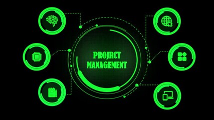 project management. Business, Technology, Internet and network concept. Competence Skill Personal development. - Powered by Adobe